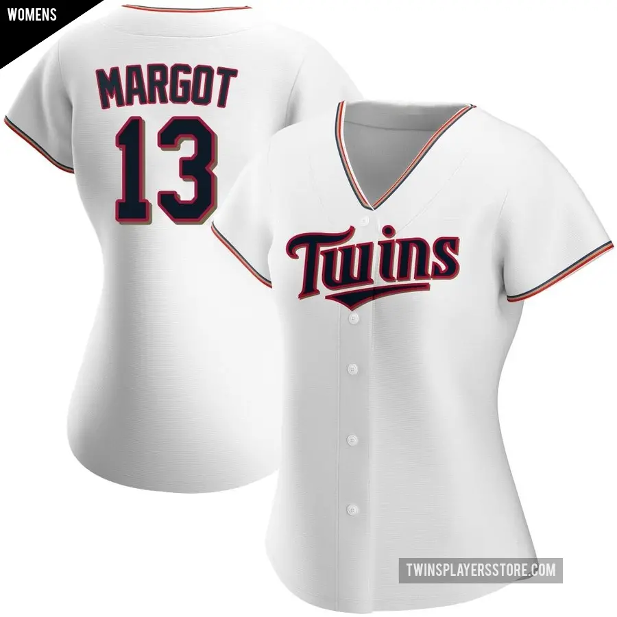 Women's Minnesota Twins ＃13 Manuel Margot Authentic White Home Jersey