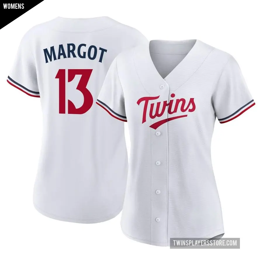 Women's Minnesota Twins ＃13 Manuel Margot Authentic White Home Jersey