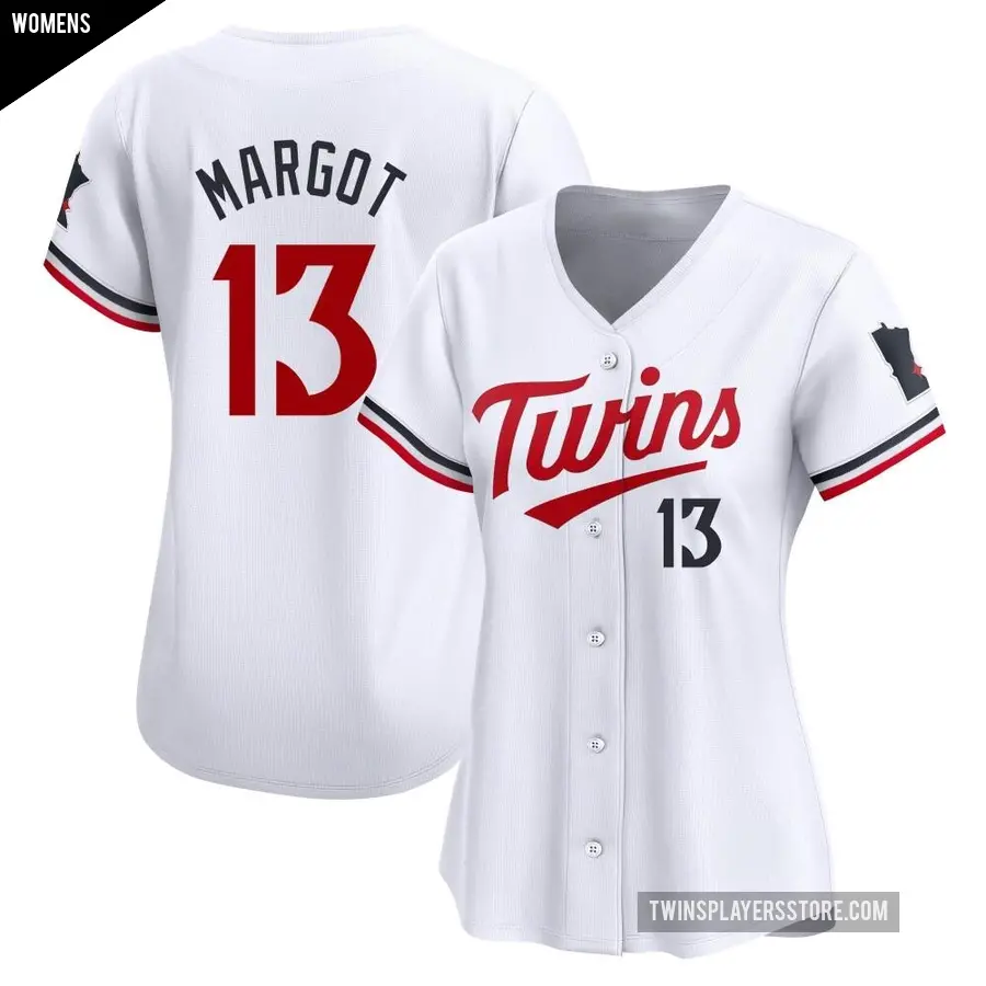 Women's Minnesota Twins ＃13 Manuel Margot Limited White Home Jersey