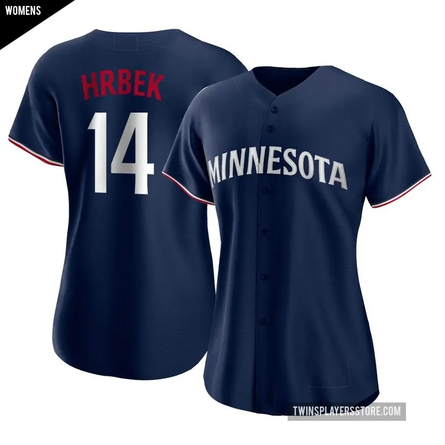 Women's Minnesota Twins ＃14 Kent Hrbek Replica Navy Alternate Jersey