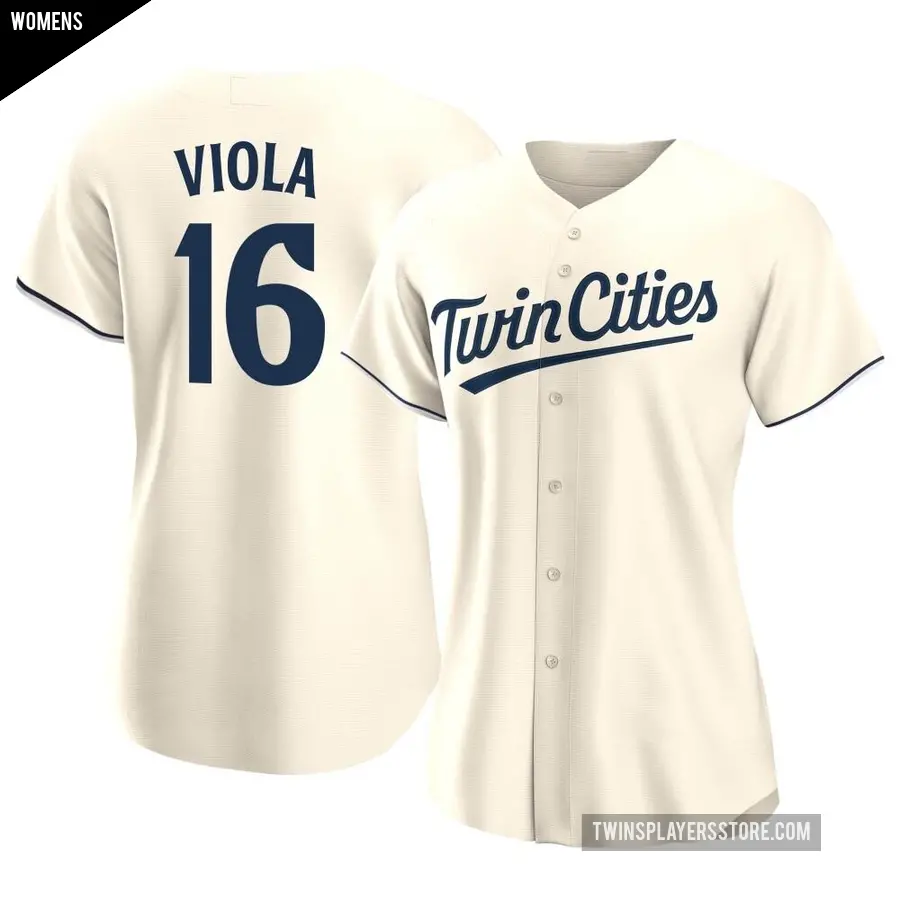 Women's Minnesota Twins ＃16 Frank Viola Authentic Cream Alternate Jersey