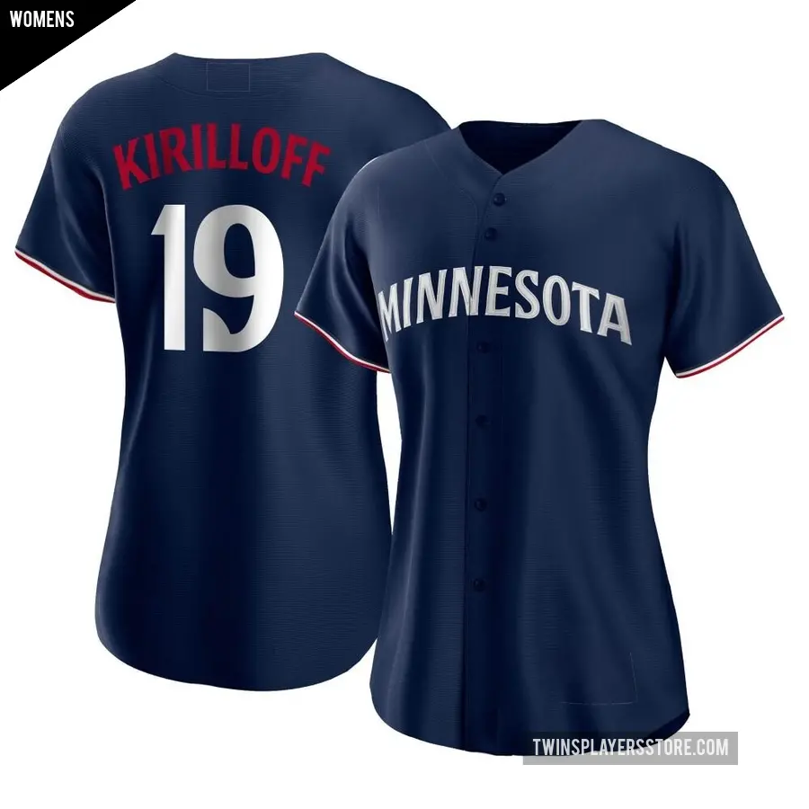 Women's Minnesota Twins ＃19 Alex Kirilloff Authentic Navy Alternate Jersey