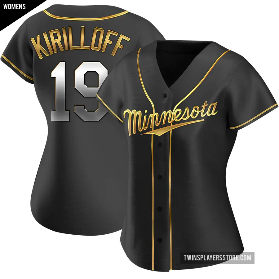 Women's Minnesota Twins ＃19 Alex Kirilloff Replica Gold Black en Alternate Jersey