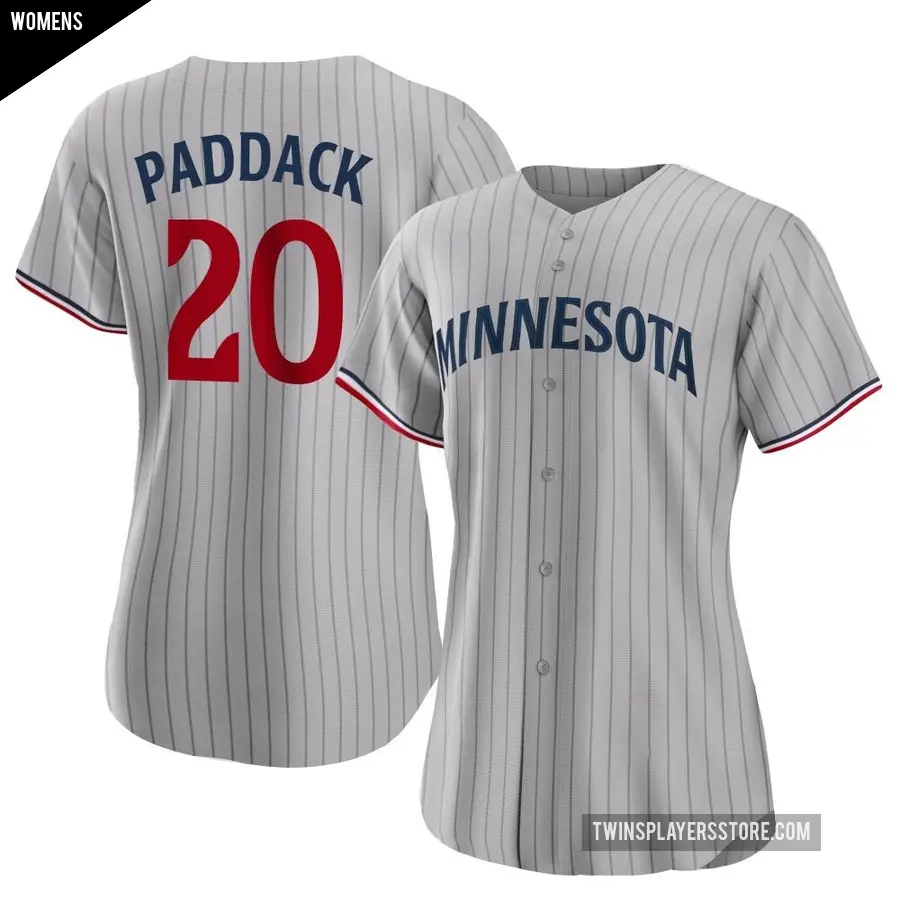 Women's Minnesota Twins ＃20 Chris Paddack Authentic Gray Road Jersey