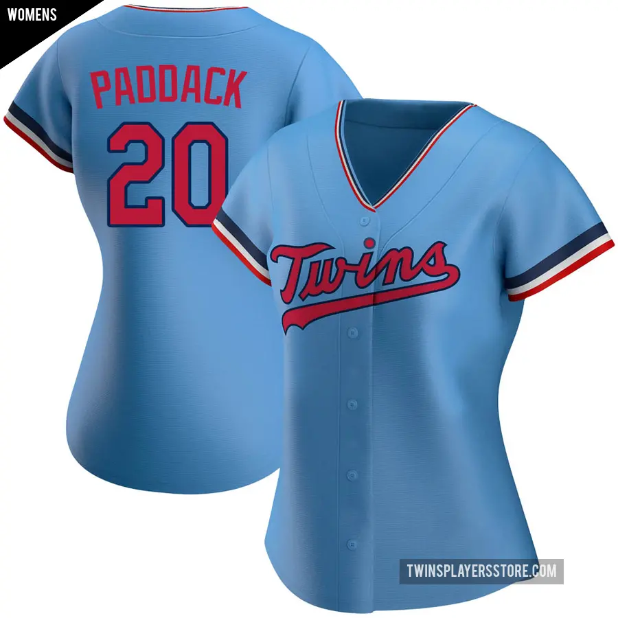 Women's Minnesota Twins ＃20 Chris Paddack Authentic Light Blue Alternate Jersey