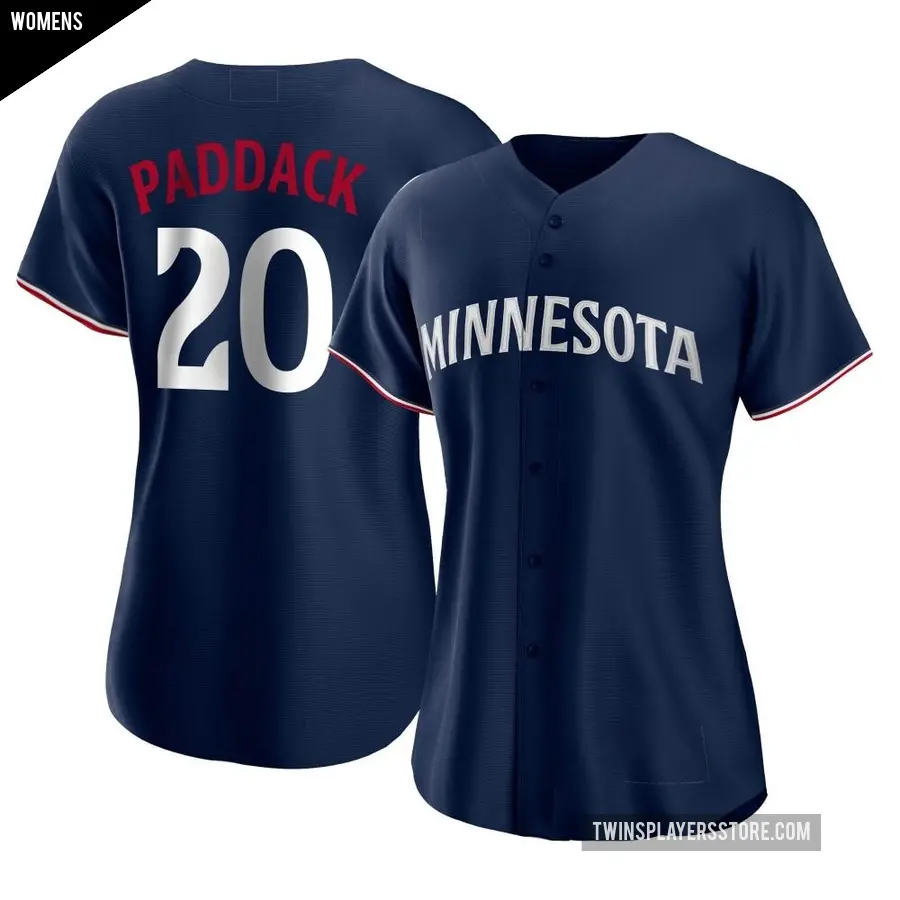 Women's Minnesota Twins ＃20 Chris Paddack Authentic Navy Alternate Jersey