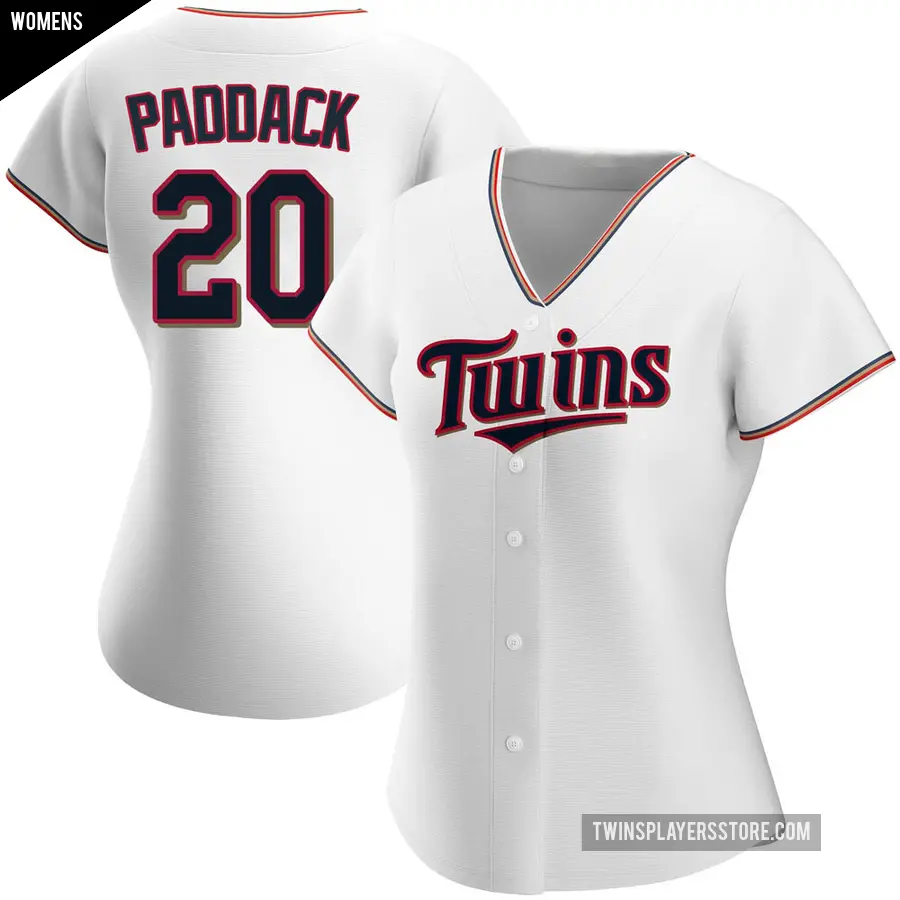 Women's Minnesota Twins ＃20 Chris Paddack Authentic White Home Jersey