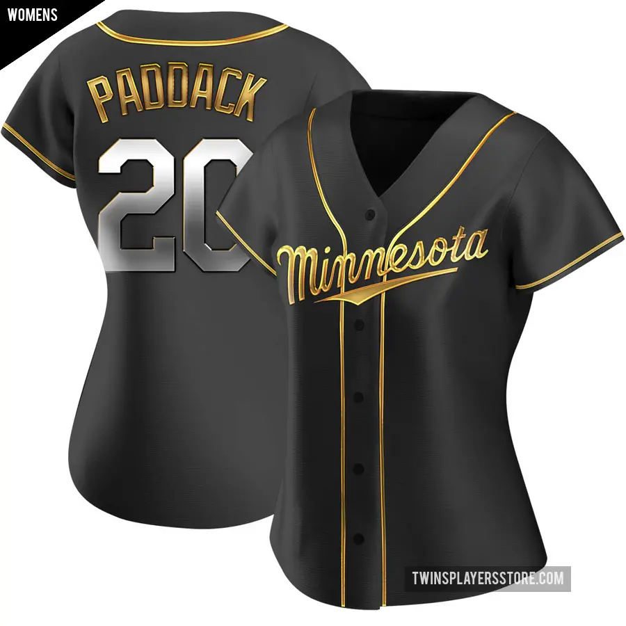 Women's Minnesota Twins ＃20 Chris Paddack Replica Gold Black en Alternate Jersey