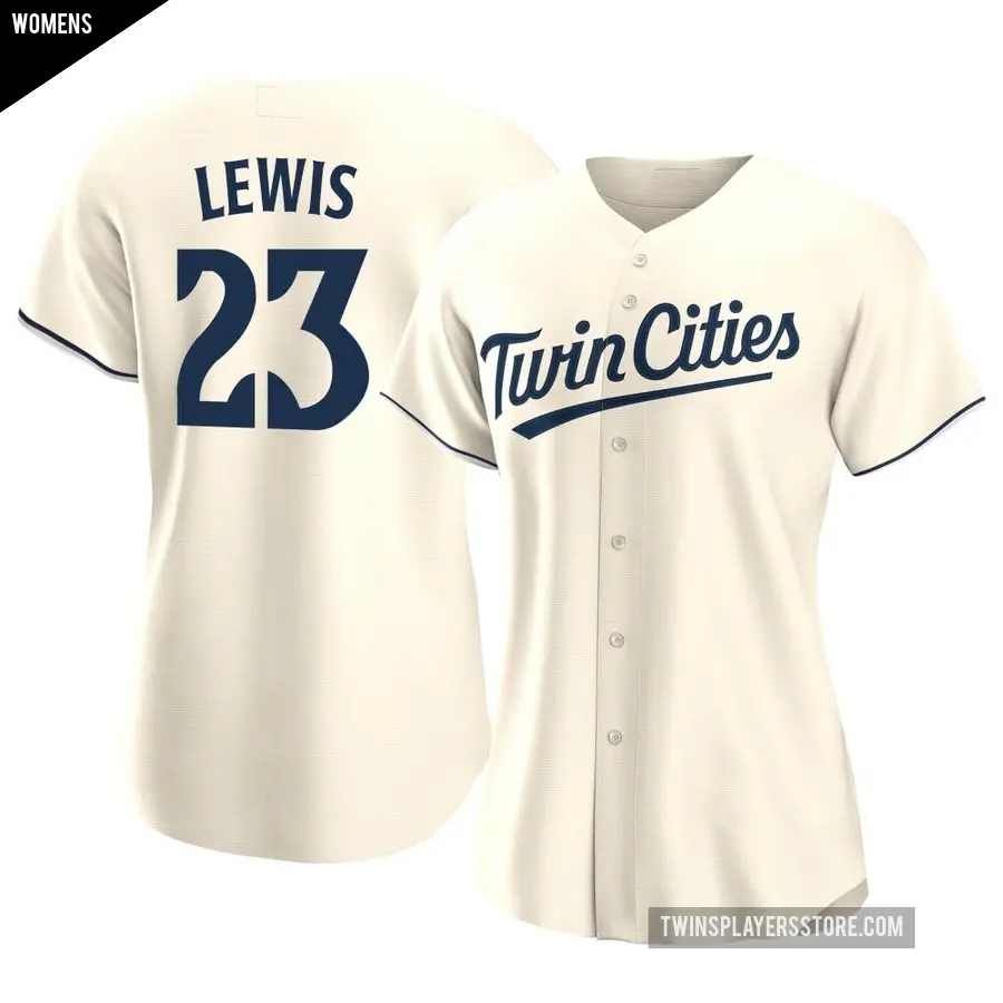 Women's Minnesota Twins ＃23 Royce Lewis Authentic Cream Alternate Jersey