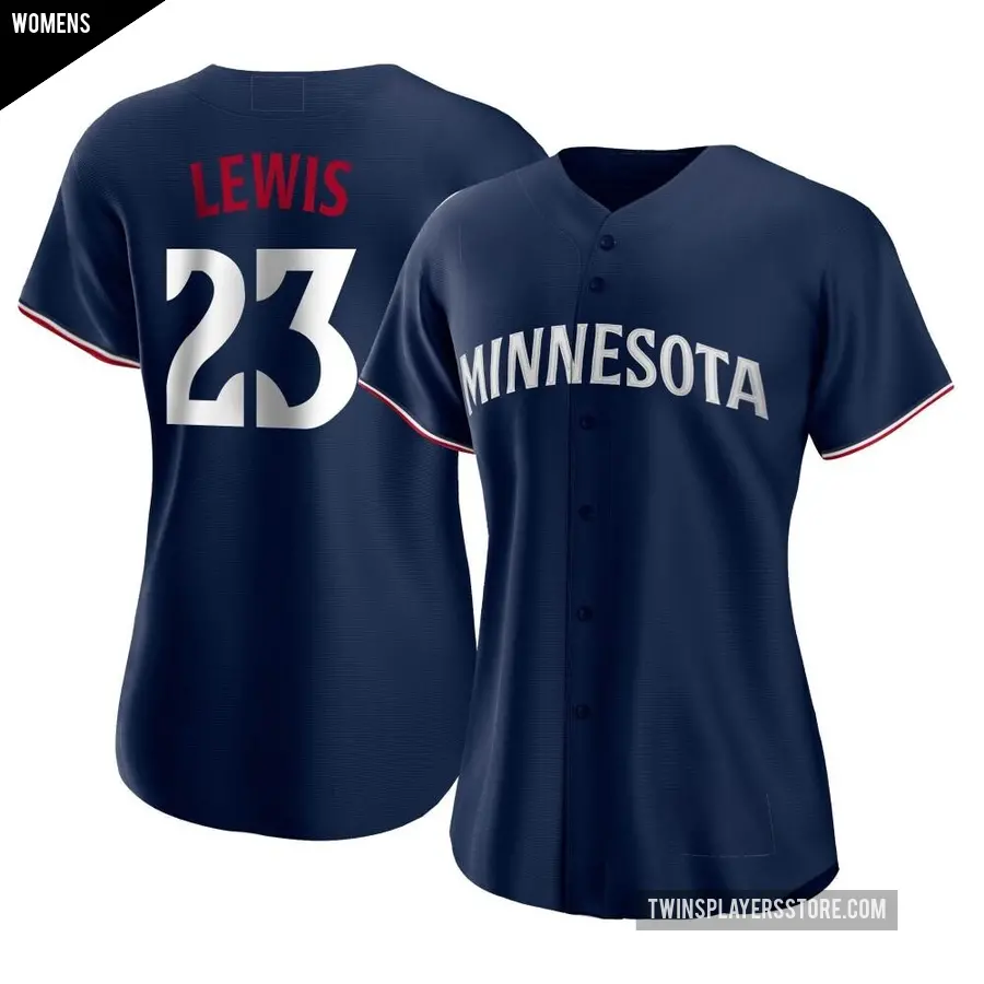 Women's Minnesota Twins ＃23 Royce Lewis Authentic Navy Alternate Jersey