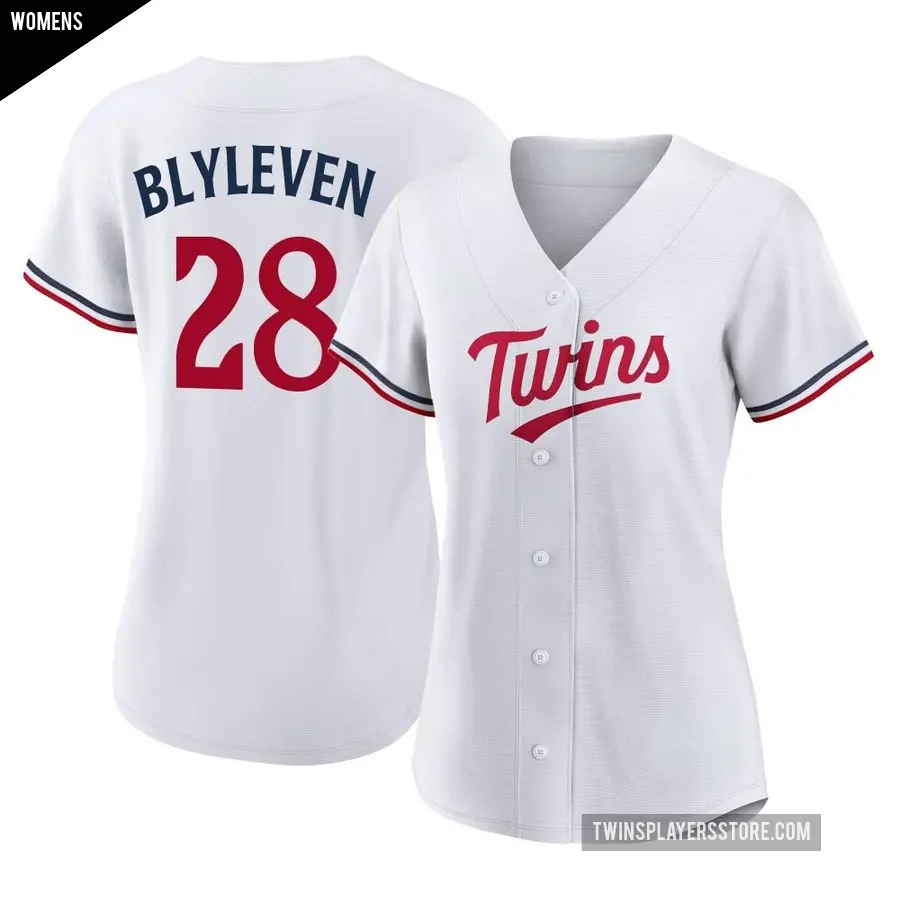 Women's Minnesota Twins ＃28 Bert Blyleven Authentic White Home Jersey