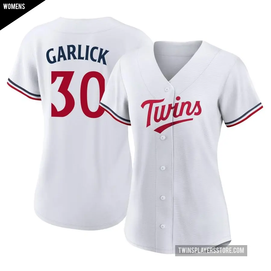 Women's Minnesota Twins ＃30 Kyle Garlick Authentic White Home Jersey