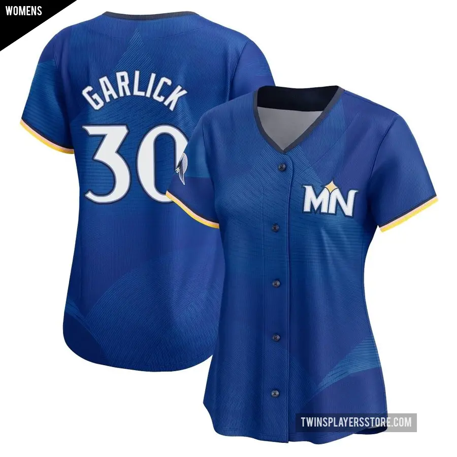 Women's Minnesota Twins ＃30 Kyle Garlick Limited Royal 2024 City Connect Jersey