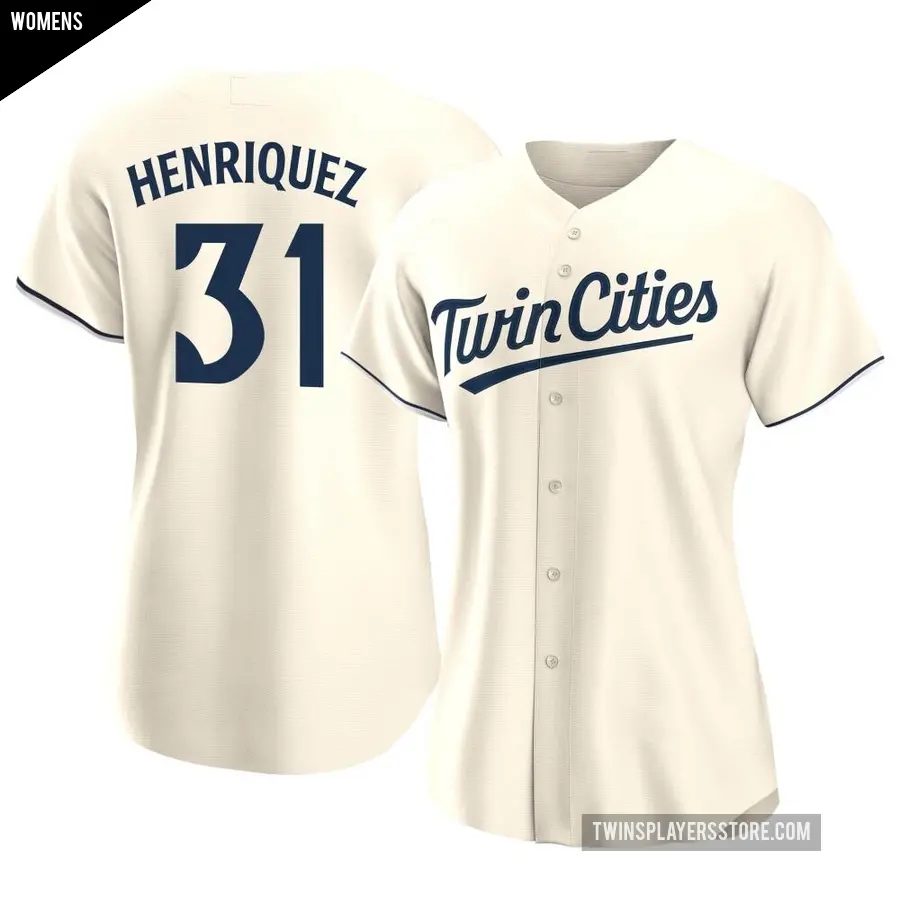 Women's Minnesota Twins ＃31 Ronny Henriquez Authentic Cream Alternate Jersey