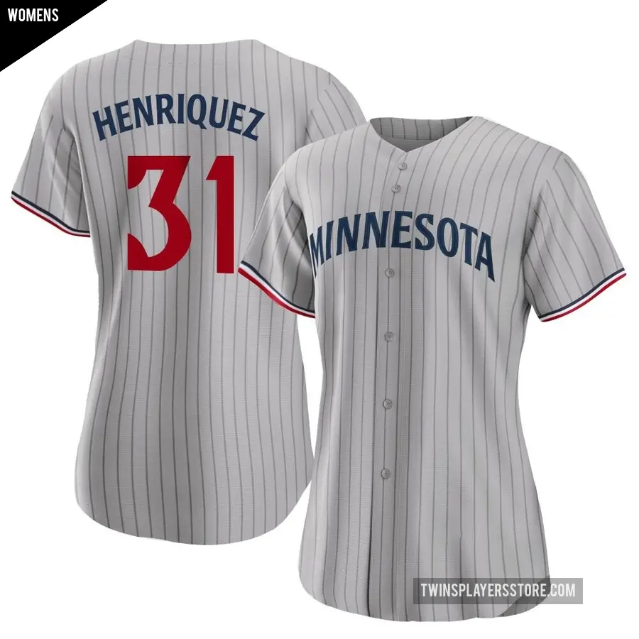 Women's Minnesota Twins ＃31 Ronny Henriquez Authentic Gray Road Jersey