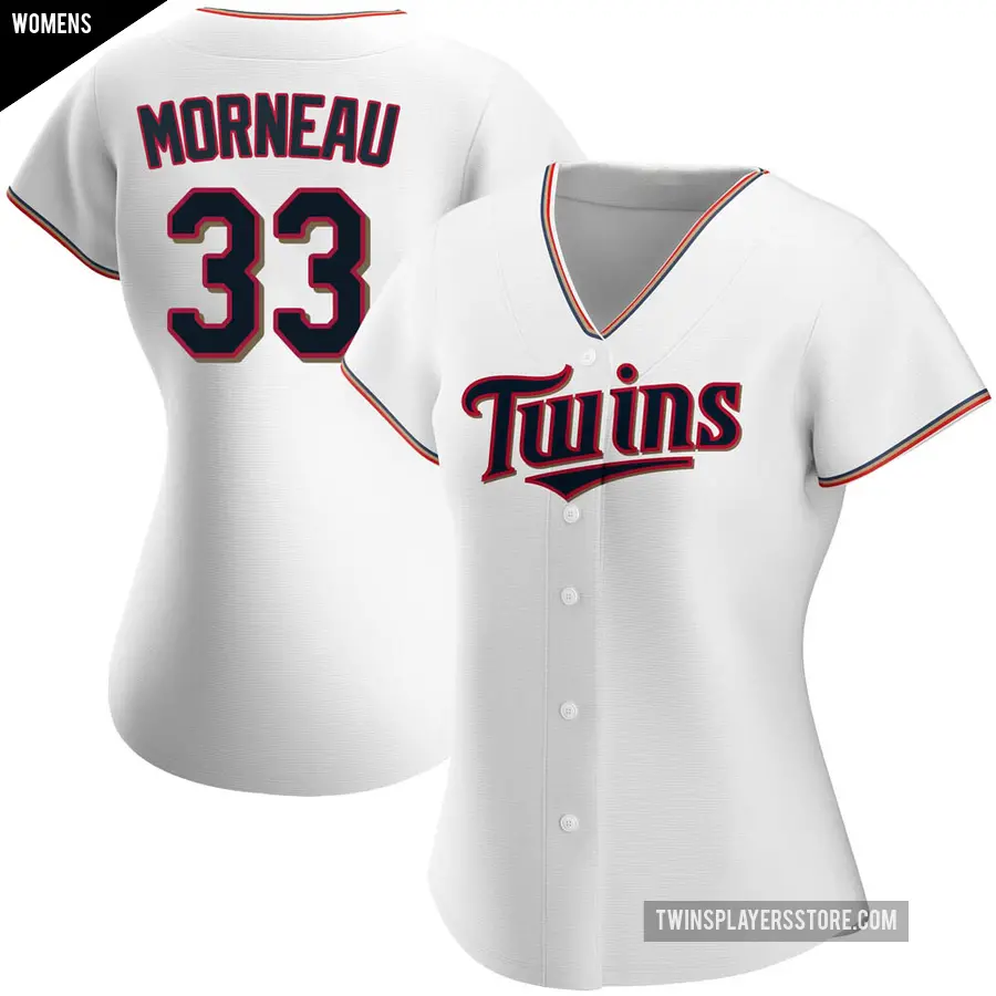 Women's Minnesota Twins ＃33 Justin Morneau Authentic White Home Jersey