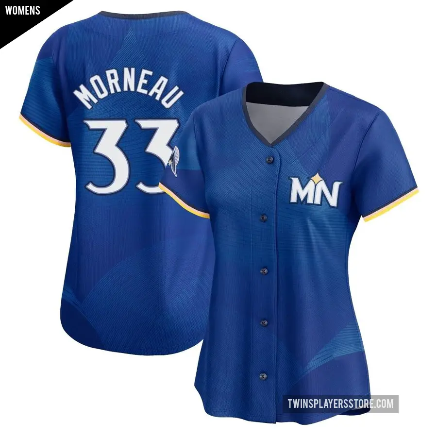 Women's Minnesota Twins ＃33 Justin Morneau Limited Royal 2024 City Connect Jersey