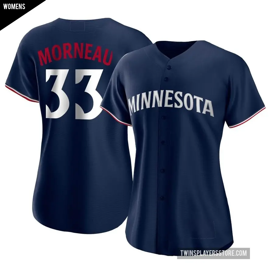 Women's Minnesota Twins ＃33 Justin Morneau Replica Navy Alternate Jersey