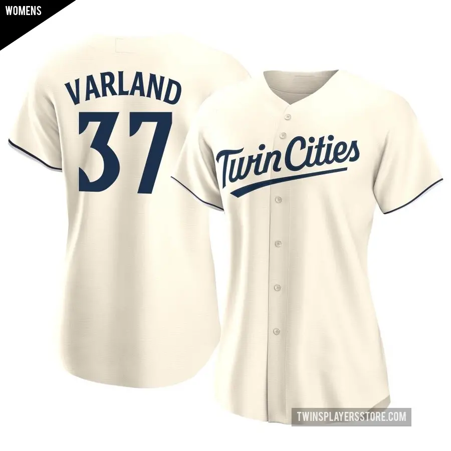 Women's Minnesota Twins ＃37 Louie Varland Replica Cream Alternate Jersey