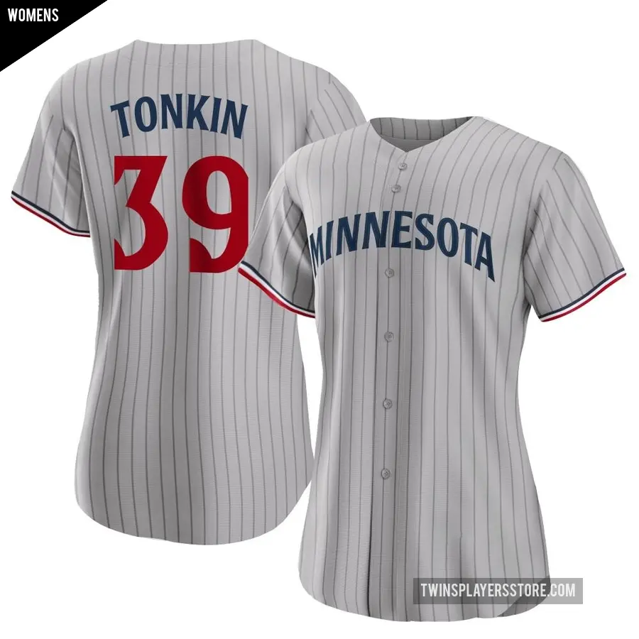 Women's Minnesota Twins ＃39 Michael Tonkin Authentic Gray Road Jersey