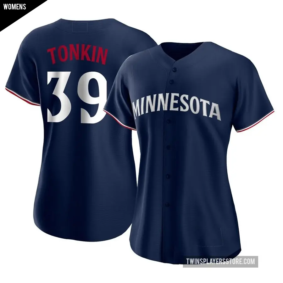 Women's Minnesota Twins ＃39 Michael Tonkin Authentic Navy Alternate Jersey