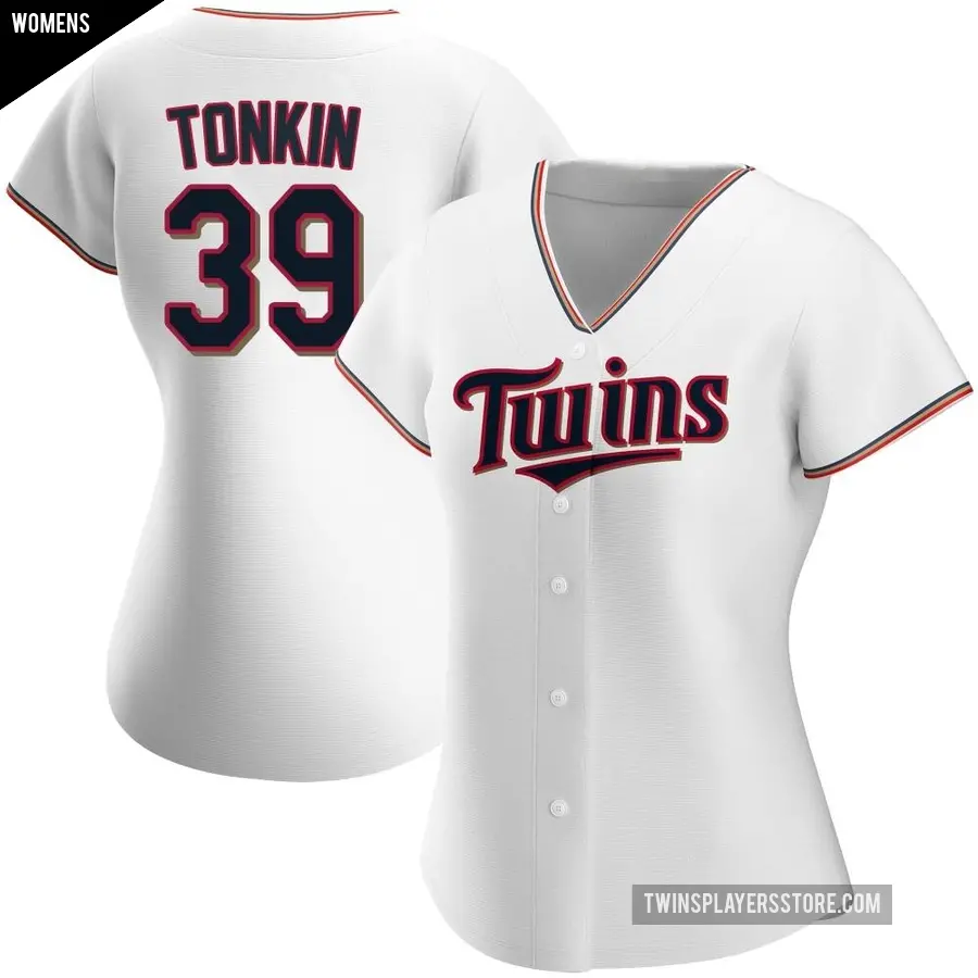 Women's Minnesota Twins ＃39 Michael Tonkin Replica White Home Jersey