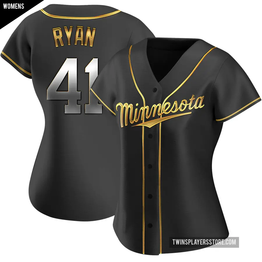 Women's Minnesota Twins ＃41 Joe Ryan Replica Gold Black en Alternate Jersey