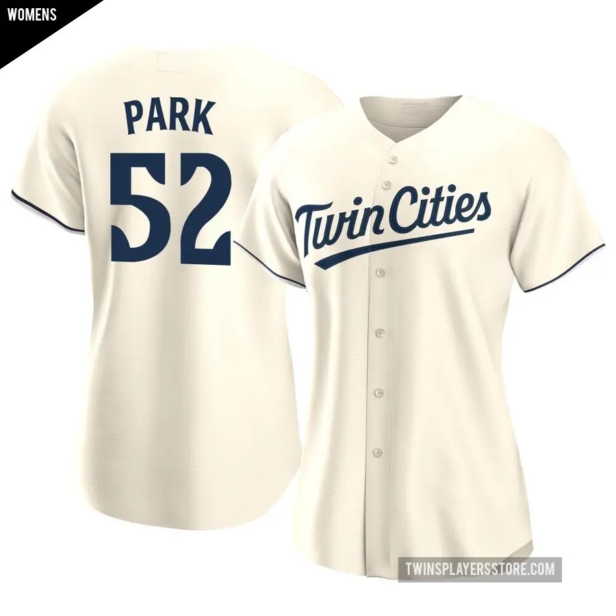 Women's Minnesota Twins ＃52 Byung-Ho Park Authentic Cream Alternate Jersey