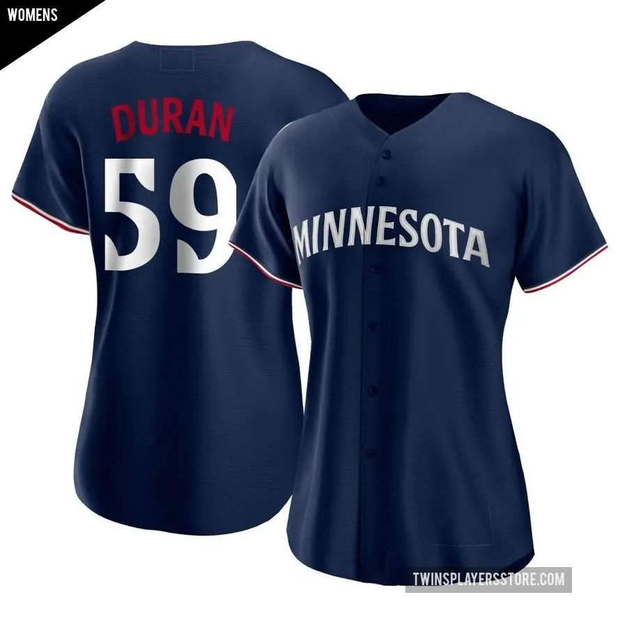 Women's Minnesota Twins ＃59 Jhoan Duran Authentic Navy Alternate Jersey