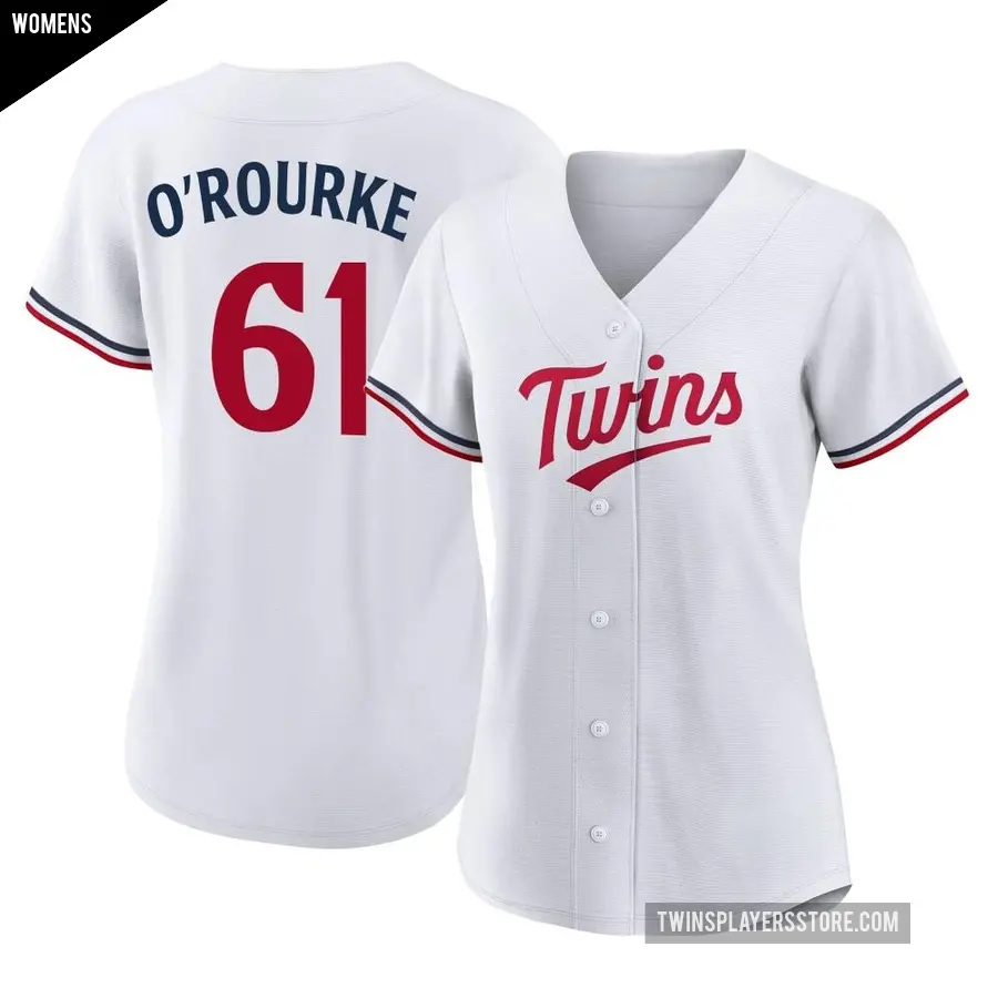 Women's Minnesota Twins ＃61 Ryan O'rourke Authentic White Ryan O'Rourke Home Jersey