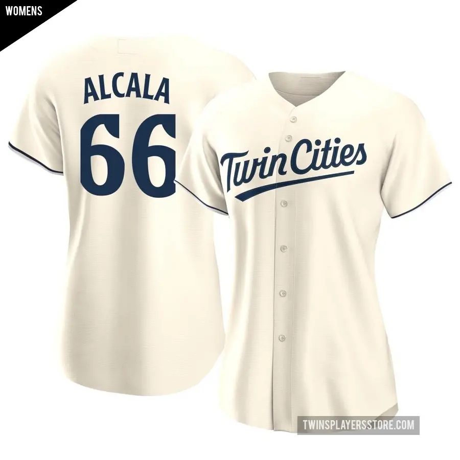 Women's Minnesota Twins ＃66 Jorge Alcala Authentic Cream Alternate Jersey