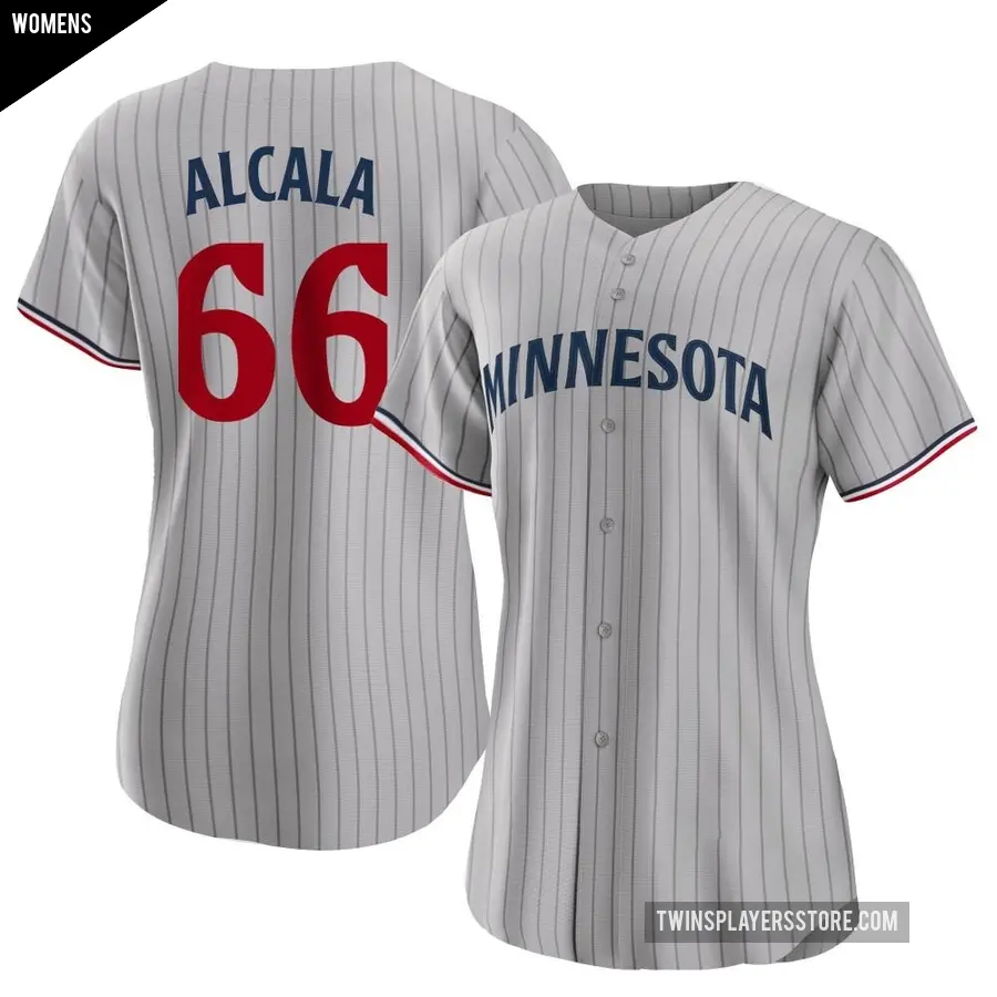 Women's Minnesota Twins ＃66 Jorge Alcala Authentic Gray Road Jersey