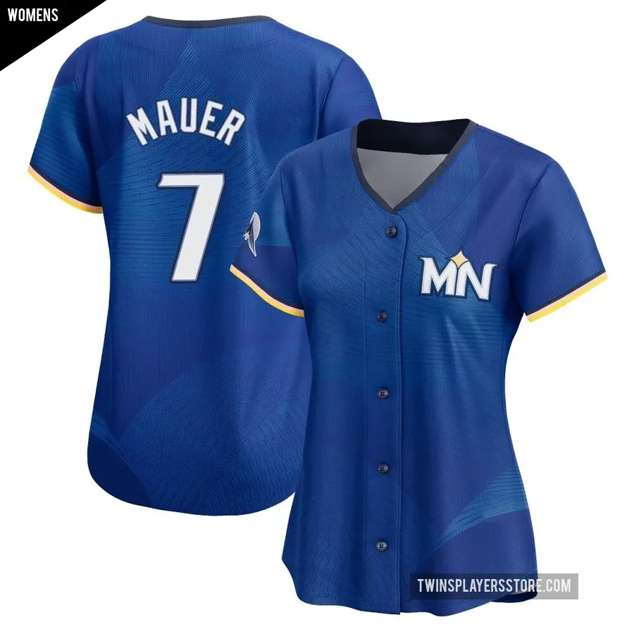 Women's Minnesota Twins ＃7 Joe Mauer Limited Royal 2024 City Connect Jersey