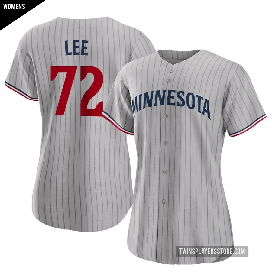 Women's Minnesota Twins ＃72 Brooks Lee Authentic Gray Road Jersey