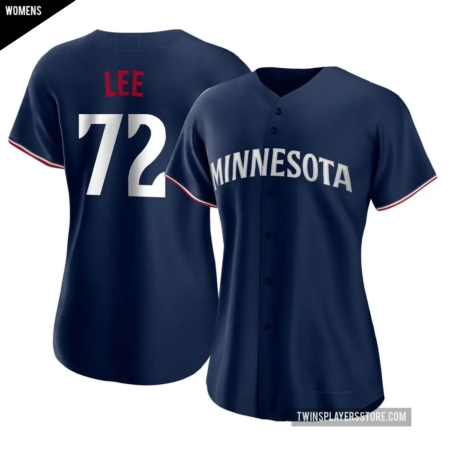 Women's Minnesota Twins ＃72 Brooks Lee Authentic Navy Alternate Jersey