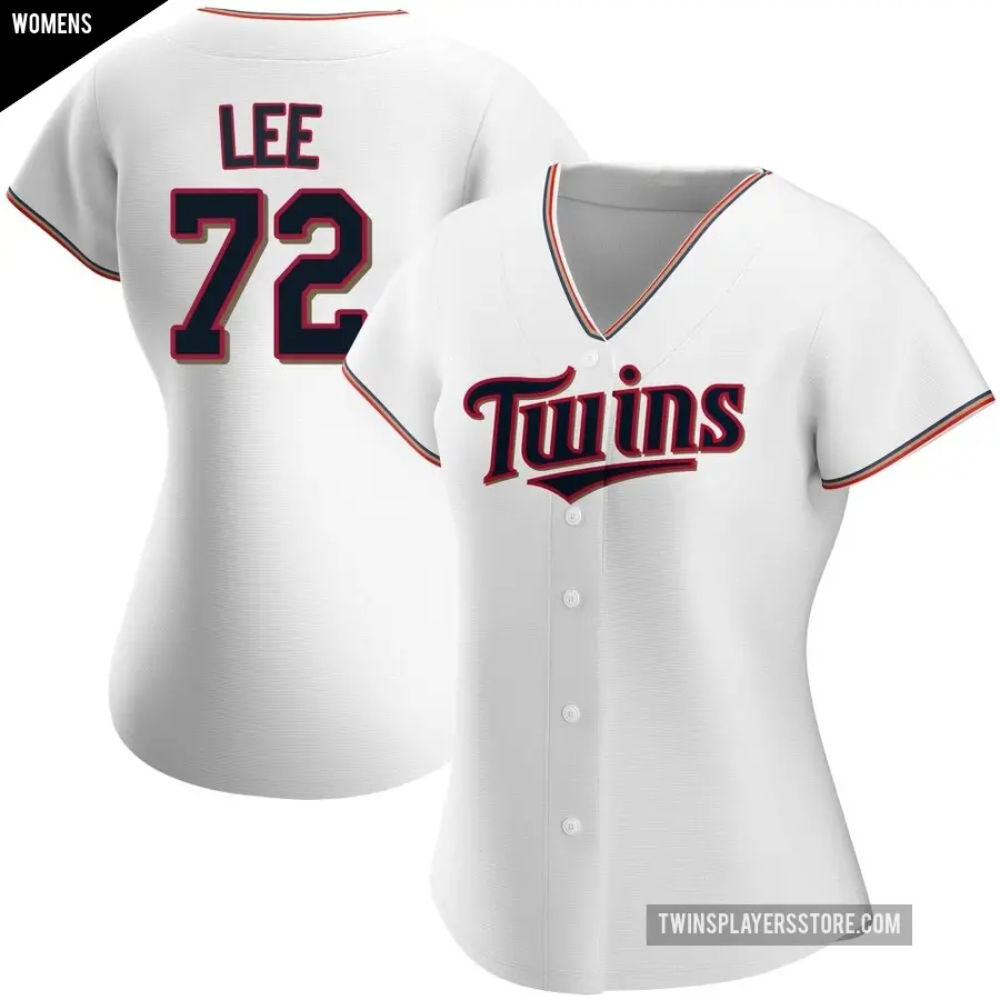 Women's Minnesota Twins ＃72 Brooks Lee Authentic White Home Jersey