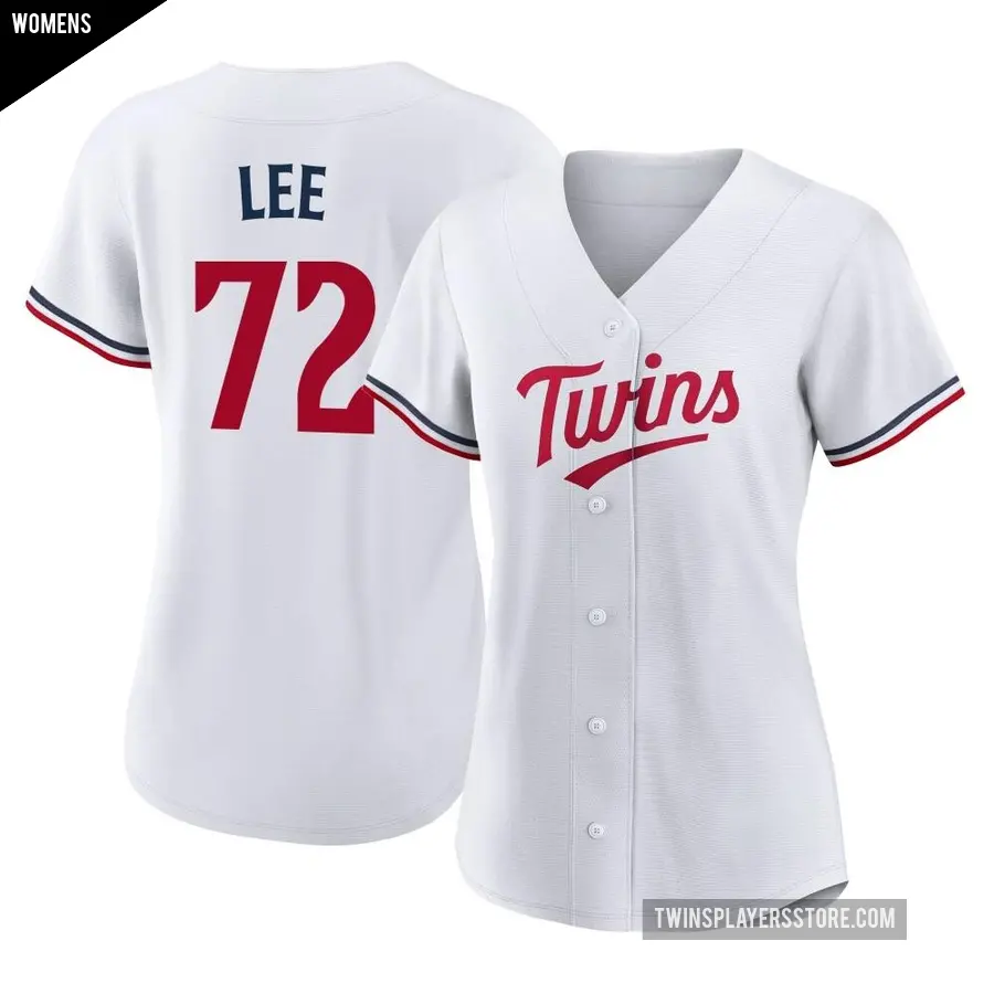 Women's Minnesota Twins ＃72 Brooks Lee Authentic White Home Jersey