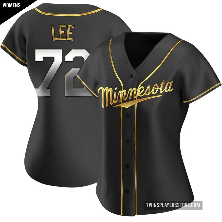 Women's Minnesota Twins ＃72 Brooks Lee Replica Gold Black en Alternate Jersey