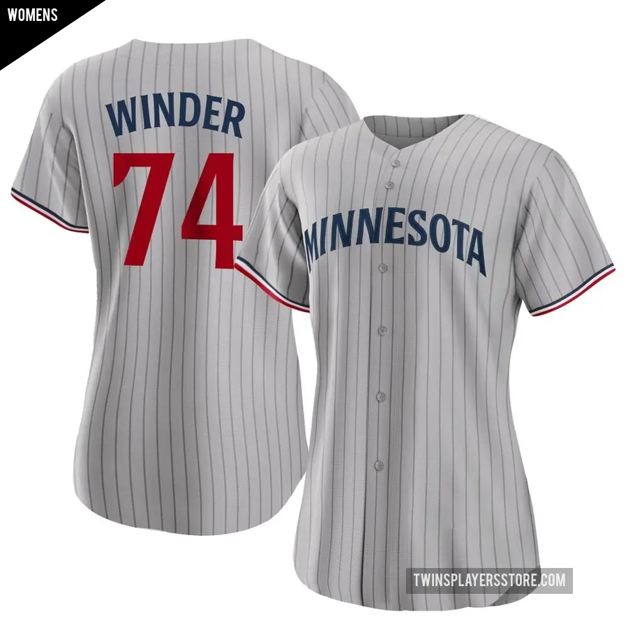 Women's Minnesota Twins ＃74 Josh Winder Authentic Gray Road Jersey