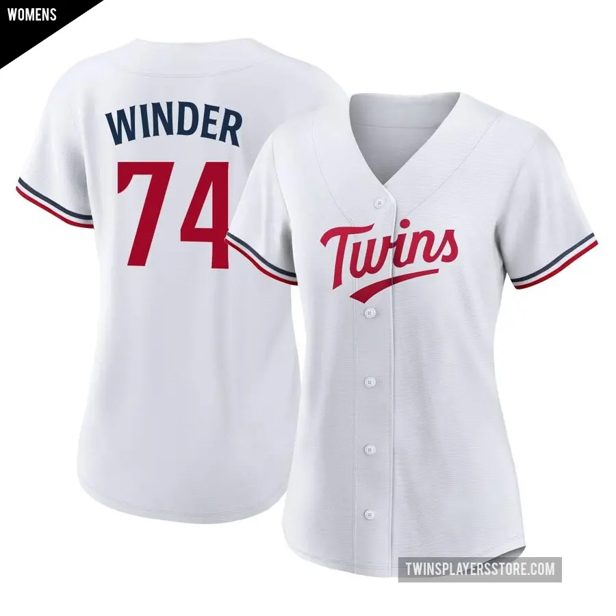 Women's Minnesota Twins ＃74 Josh Winder Authentic White Home Jersey