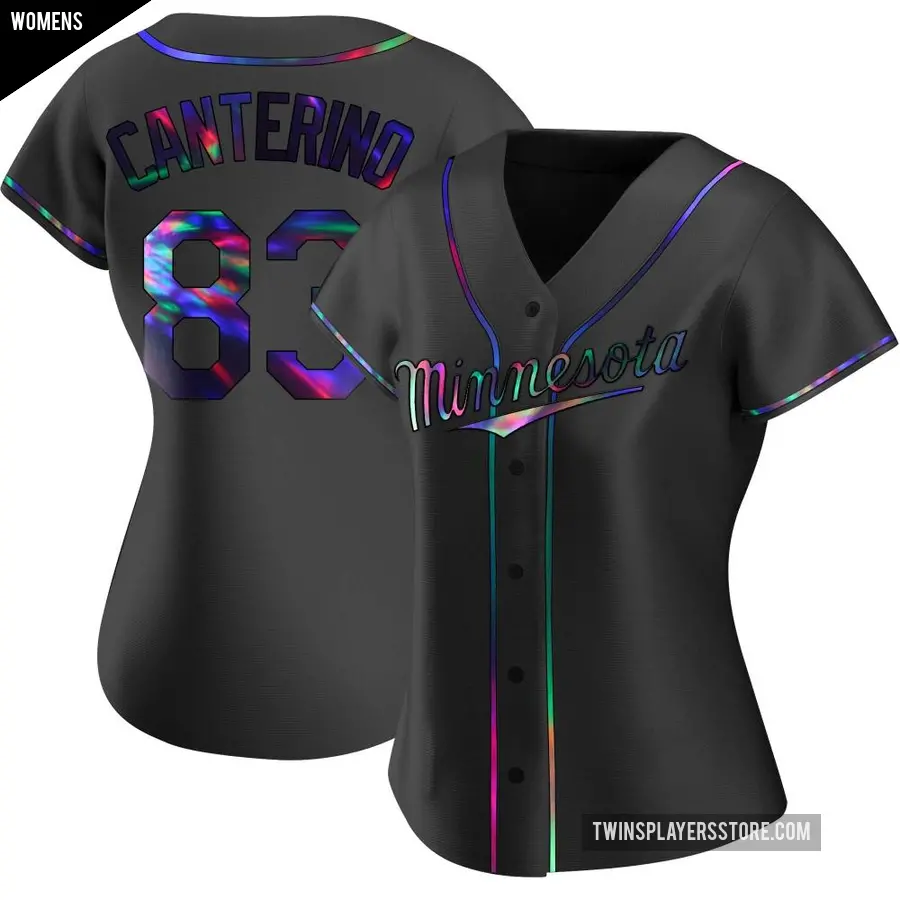 Women's Minnesota Twins ＃83 Matt Canterino Replica Black Holographic Alternate Jersey