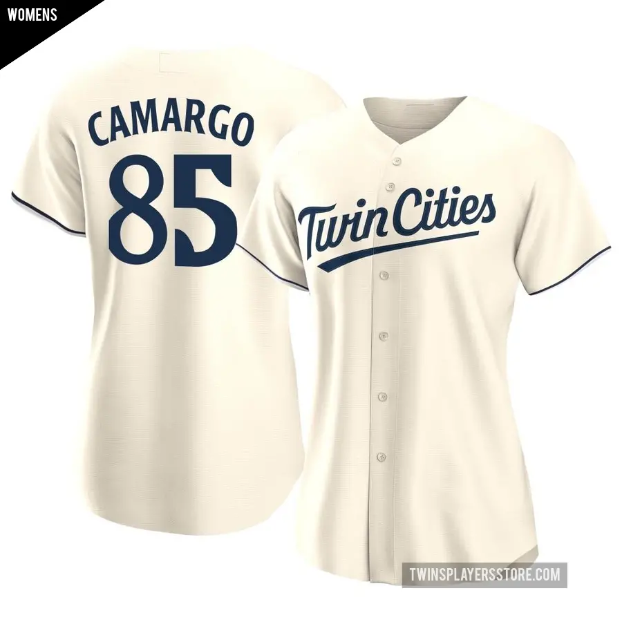 Women's Minnesota Twins ＃85 Jair Camargo Authentic Cream Alternate Jersey