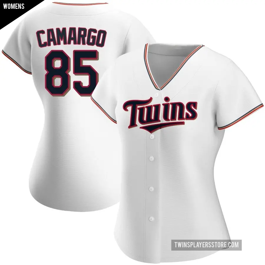 Women's Minnesota Twins ＃85 Jair Camargo Authentic White Home Jersey