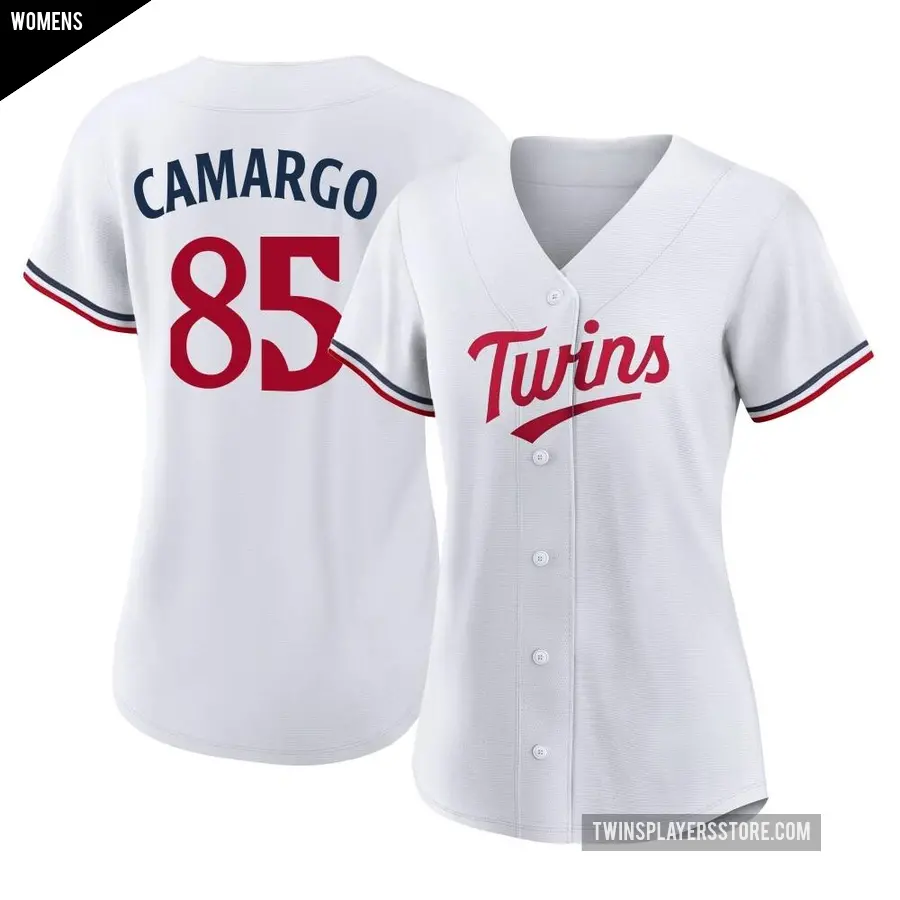 Women's Minnesota Twins ＃85 Jair Camargo Authentic White Home Jersey