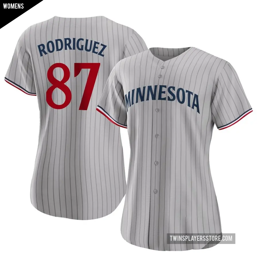 Women's Minnesota Twins ＃87 Emmanuel Rodriguez Authentic Gray Road Jersey