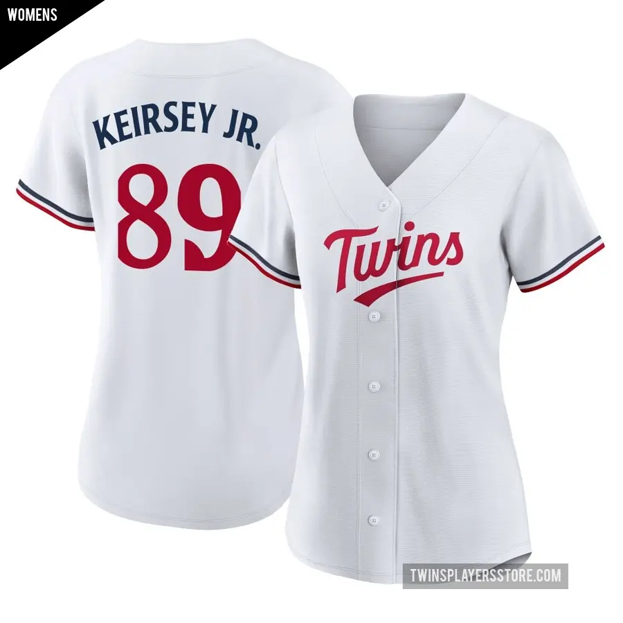 Women's Minnesota Twins ＃89 DaShawn Keirsey Jr. Authentic White Home Jersey