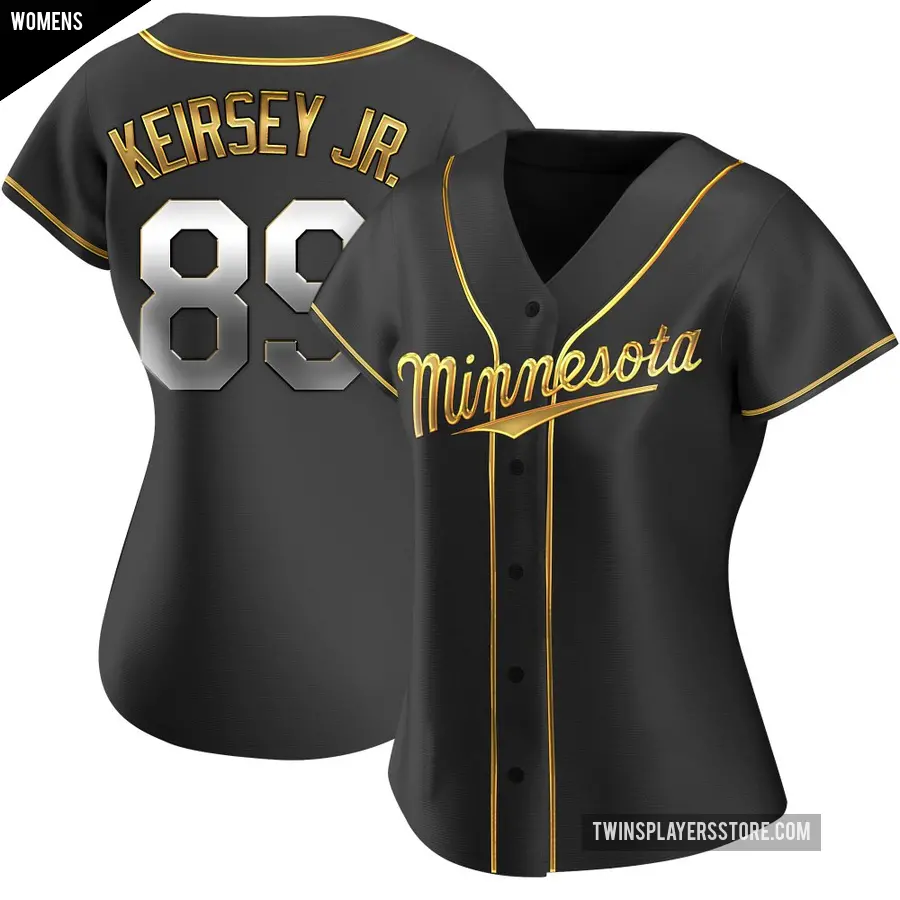 Women's Minnesota Twins ＃89 DaShawn Keirsey Jr. Replica Gold Black en Alternate Jersey