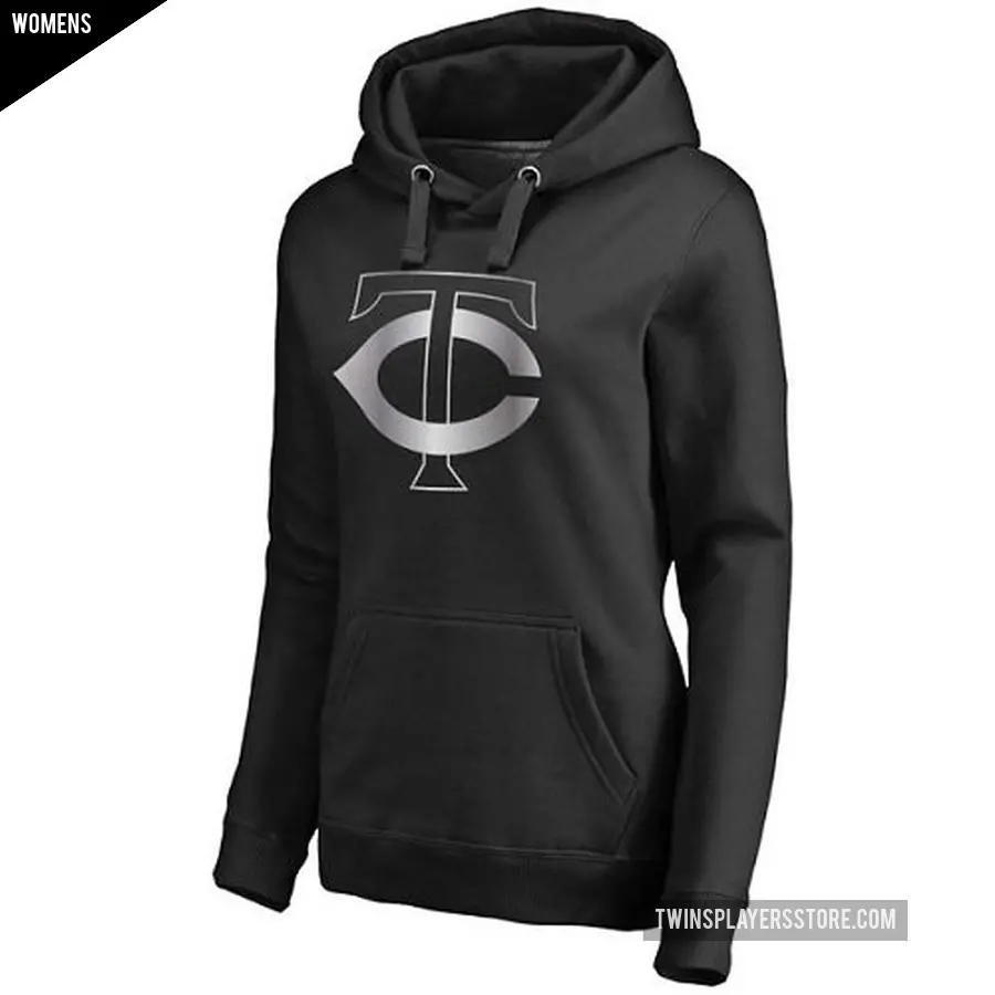 Women's Minnesota Twins Black Platinum Collection Pullover Hoodie -