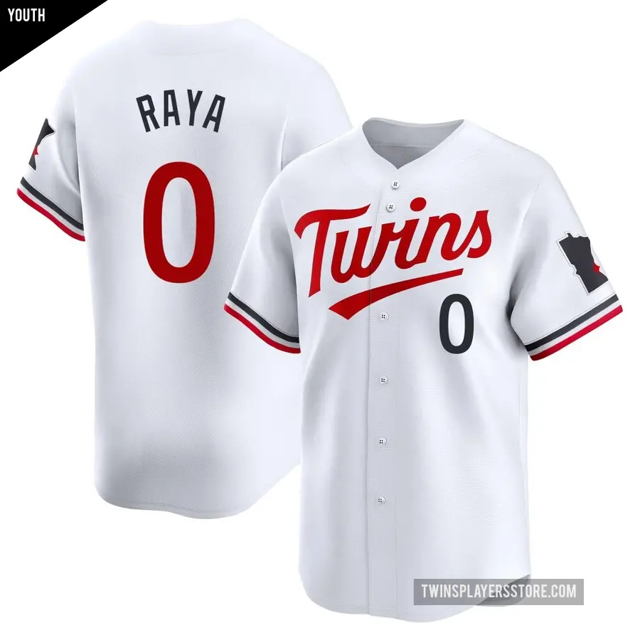 Youth Minnesota Twins ＃0 Marco Raya Limited White Home Jersey