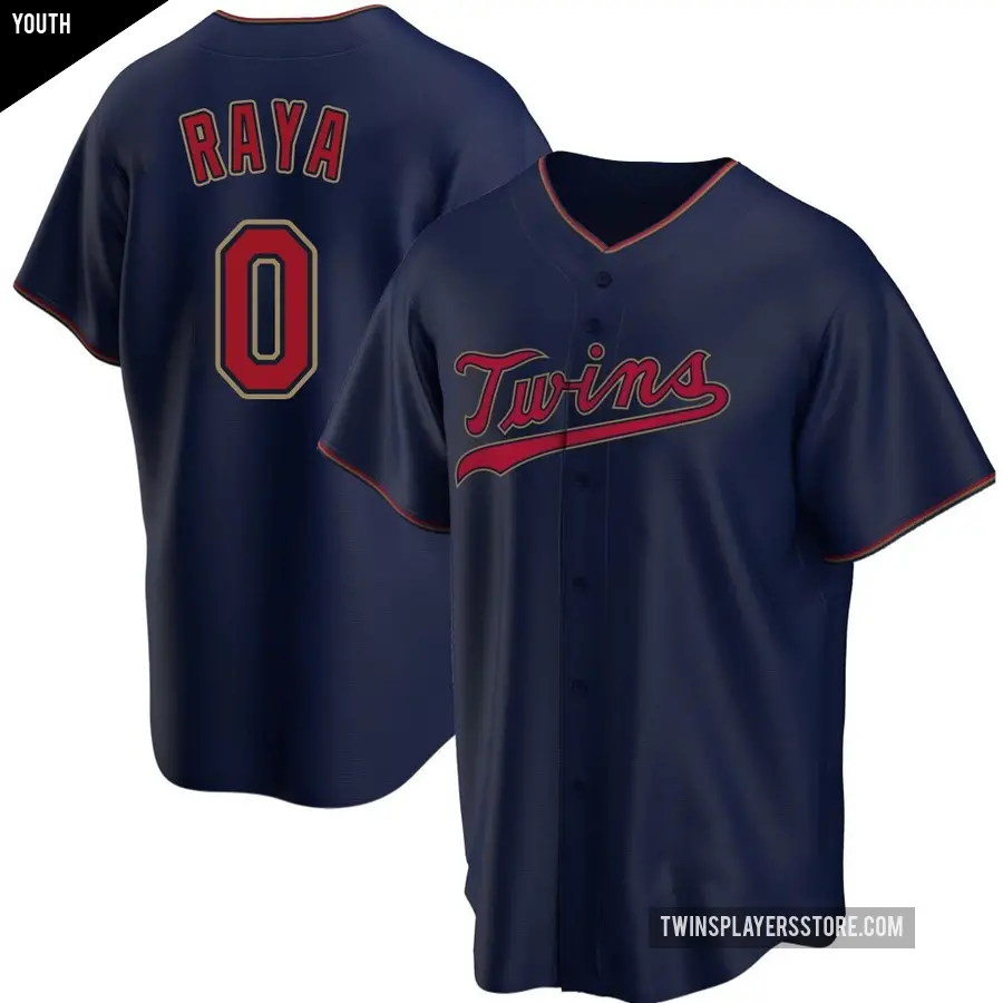 Youth Minnesota Twins ＃0 Marco Raya Replica Navy Alternate Jersey